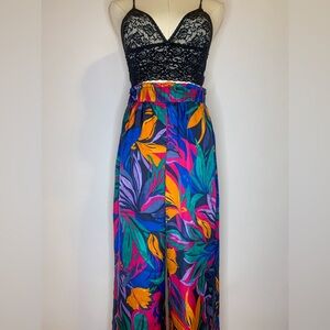 Tropical Design Flowy Pants, size US S